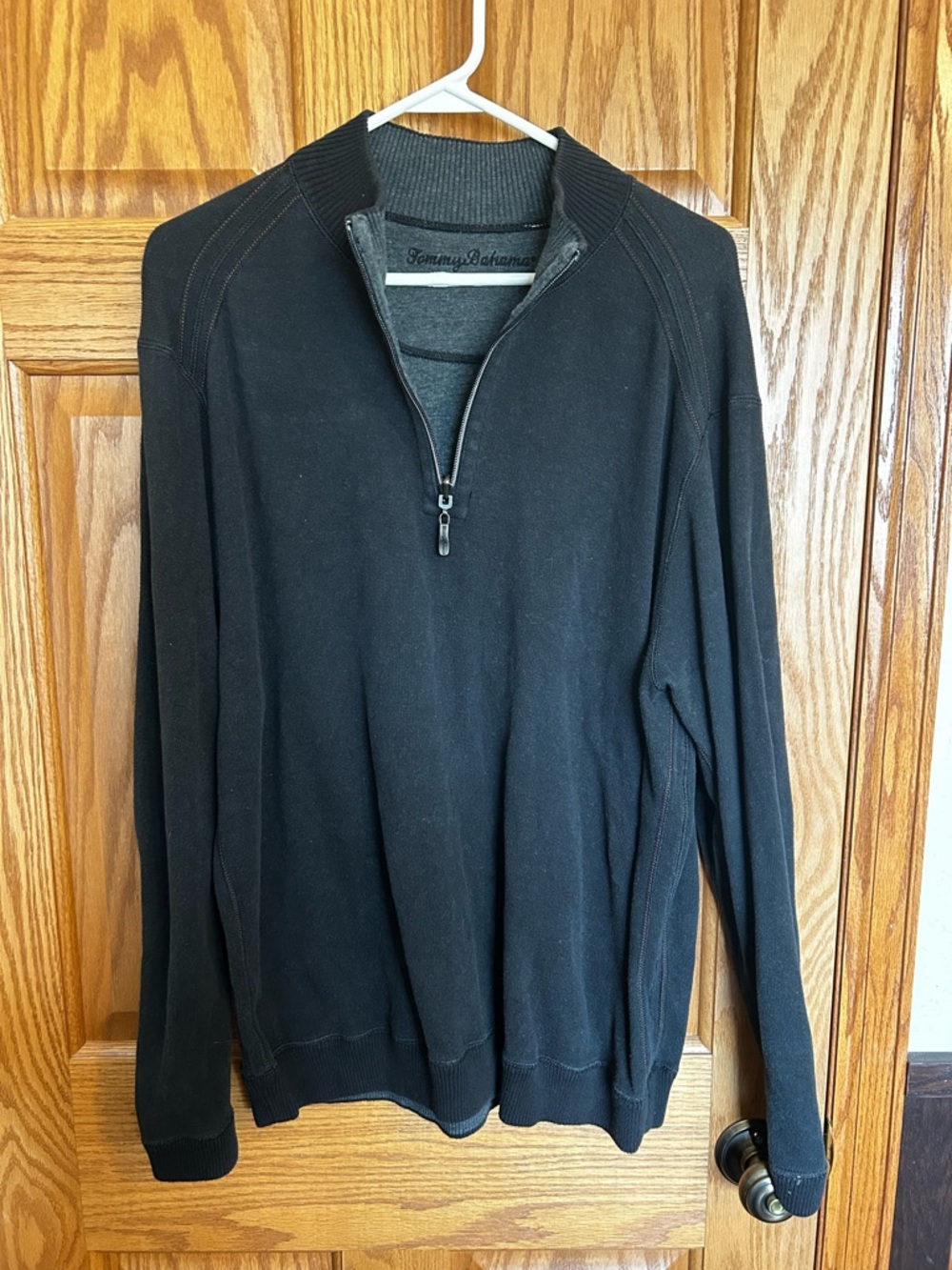 Tommy Bahama Men's Flipside Black and Gray Zip-Up Sweater xxl